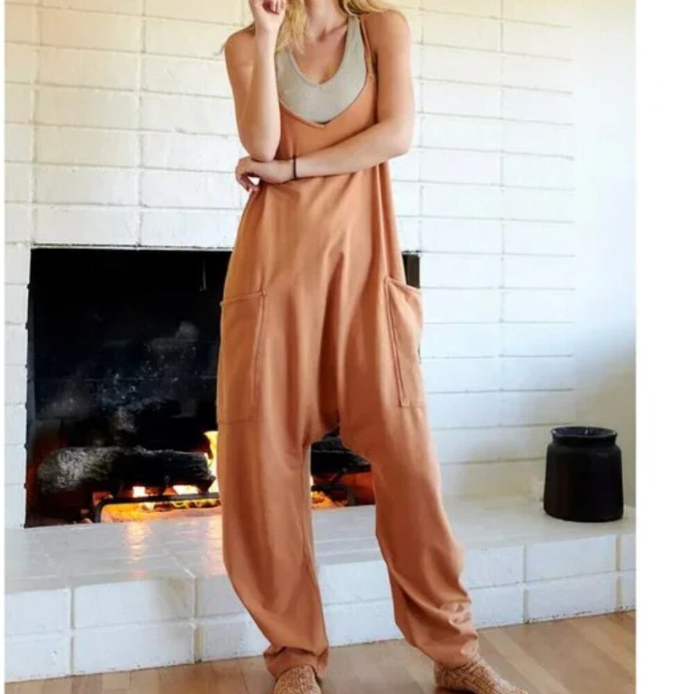 FREE PEOPLE MOVEMENT TOASTED COCONUT HOT SHOT ONESIE JUMPSUIT Size XS